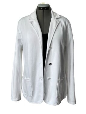Chaps knit cotton cardigan blazer white XL